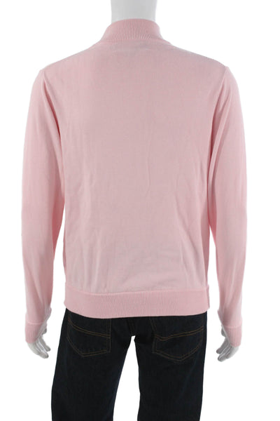 Vineyard Vines Men Pink Cotton Mock Neck Pullover Long Sleeve Size M
