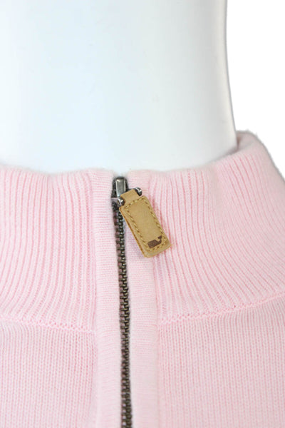 Vineyard Vines Men Pink Cotton Mock Neck Pullover Long Sleeve Size M