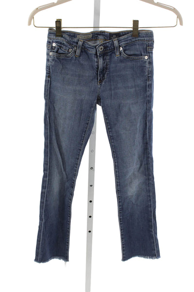 AG Adriano Goldschmied Women Ankle Jeans Blue Low Rise Cotton Blend Size 25