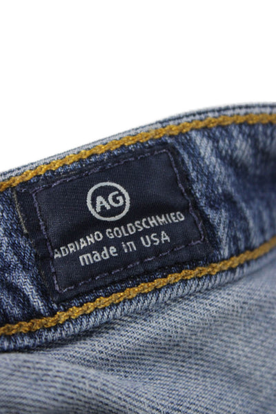 AG Adriano Goldschmied Women Ankle Jeans Blue Low Rise Cotton Blend Size 25