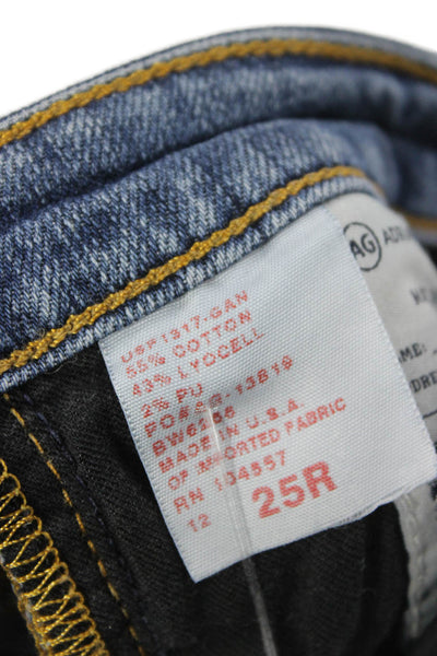 AG Adriano Goldschmied Women Ankle Jeans Blue Low Rise Cotton Blend Size 25