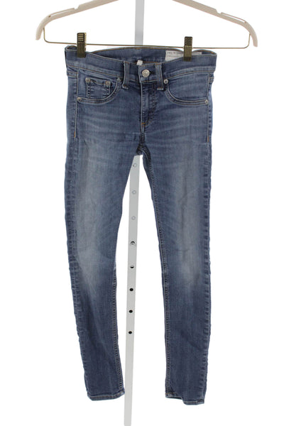 Rag & Bone Jean Womens Skinny Jeans Blue Low Rise Cotton Blend Size 25