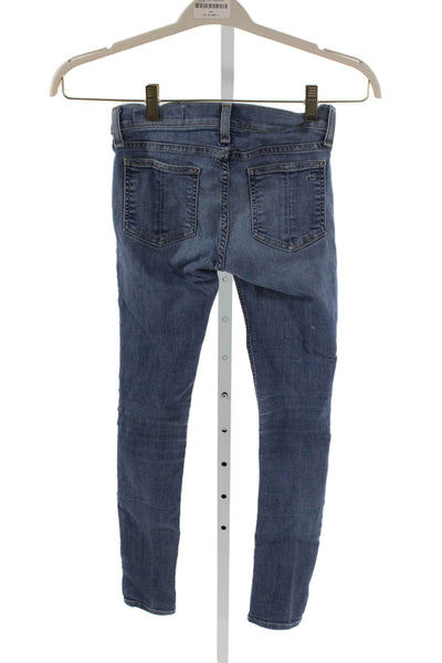 Rag & Bone Jean Womens Skinny Jeans Blue Low Rise Cotton Blend Size 25