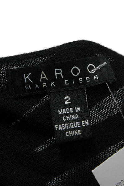 Karoo Mark Eisen Women Black Cashmere Tunic Sweater Scoop Neck 3/4 Slv Size 2