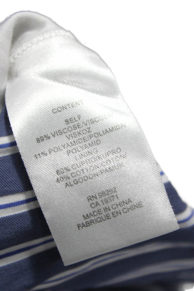 Tibi Womens Blue Striped Viscose Basic Jacket Button Long Sleeve Bust 36 Size L