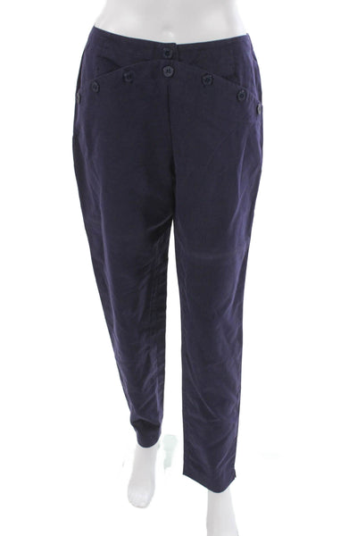 Marc Jacobs Women Dress Pants Blue Cotton Button Size 44