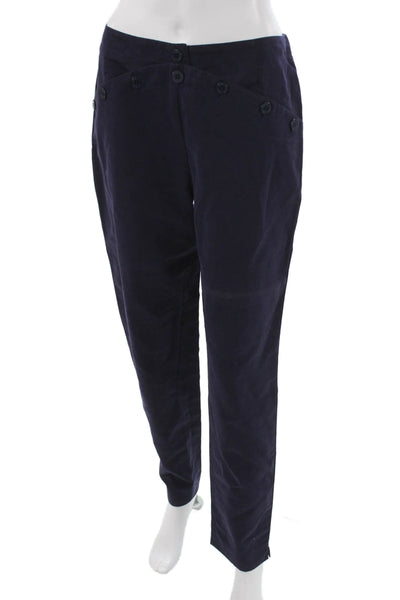 Marc Jacobs Women Dress Pants Blue Cotton Button Size 44