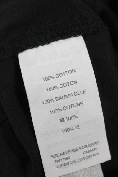 J Crew Womens Shirt Dress Black Cotton Collared Short Sleeve Button Size XL