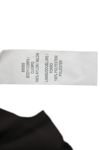 Theia Women Sheath Dress Black V Neck Short Sleeve Mid Calf Size 12