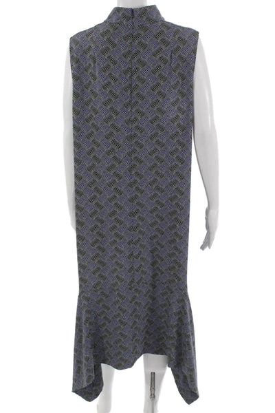 Akris Punto Womens Shift Dress Multicolor Geometric Sleeveless Size 16