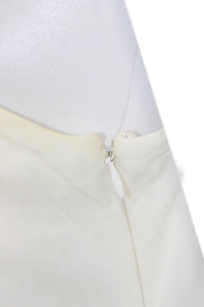 David Meister Women Sheath Dress One Shoulder White Sleeveless Rayon Size 14