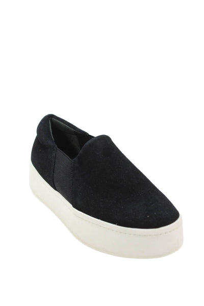 Vince Womens Suede Round Toe Slip-On Platform Casual Shoes Black Size EUR 36