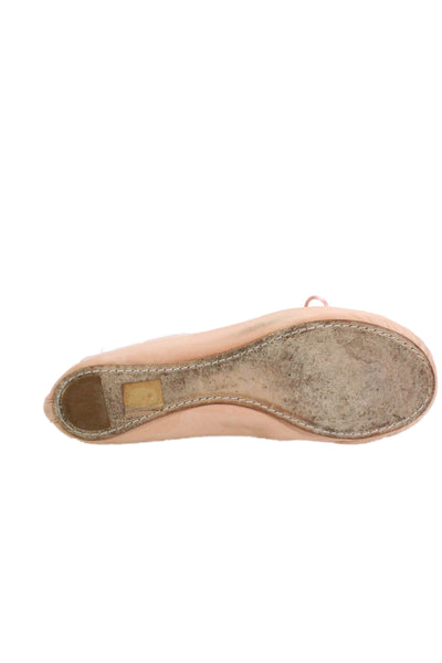 Chloe Womens Leather Round Toe Flats Pink Size EUR 36