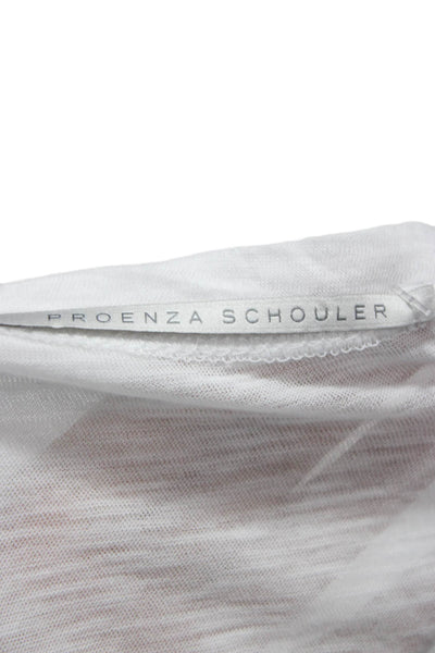 Proenza Schouler Women Basic White 100% Cotton Long Sleeve T-Shirt Size L