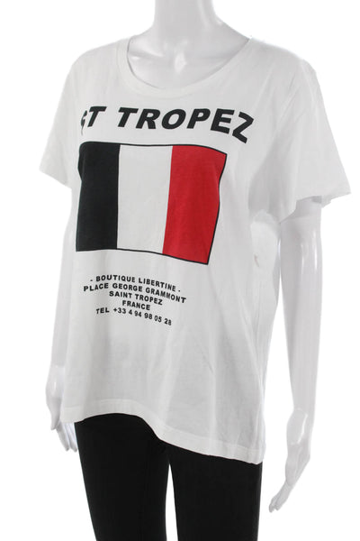 Libertine Unisex Basic White Cotton Crew Neck T-Shirt Short Sleeve Size M