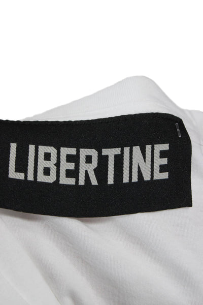 Libertine Unisex Basic White Cotton Crew Neck T-Shirt Short Sleeve Size M