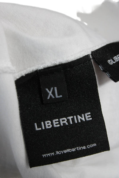 Libertine Unisex Basic White Cotton Crew Neck T-Shirt Short Sleeve Size M