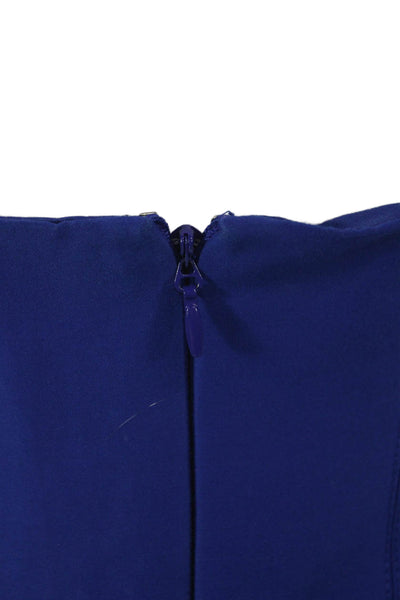 Halston Heritage Women Mermaid Halter Long Blue Dress Sleeveless Size 4