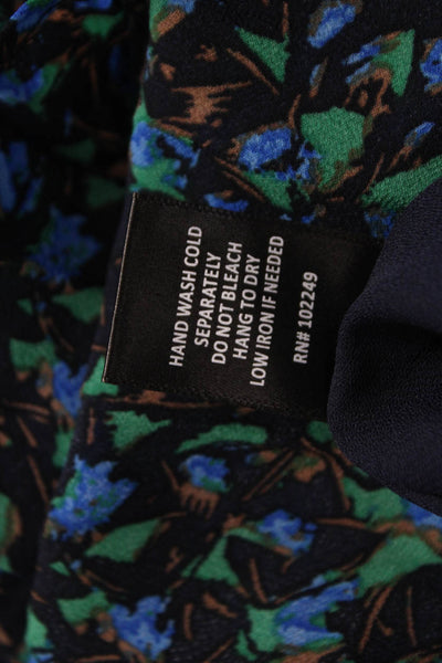 Skies Are Blue Women Fit & Flare Dress Black Floral V-Neck Long Sleeve Size S