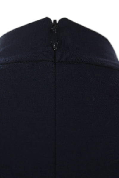 Eileen Fisher Women Jumpsuit Blue Mock Neck Half Sleeve Mid-Calf Zip Size 2XS