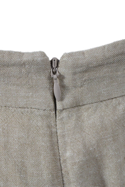 Madewell Women Wrap Midi Linen Skirt Beige Zip Size 6