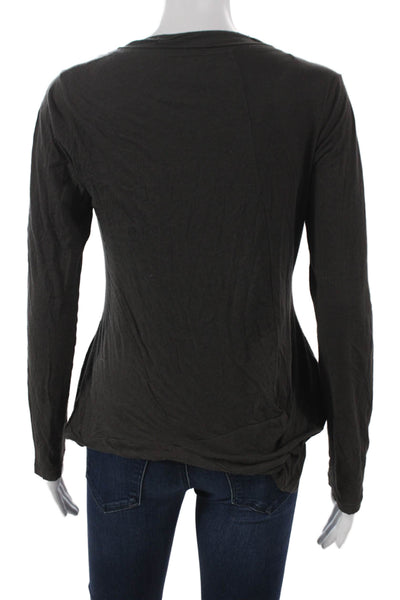 Rundholz Black Label Women Basic T-Shirt Dress Gray Cotton Long Sleeve Size S
