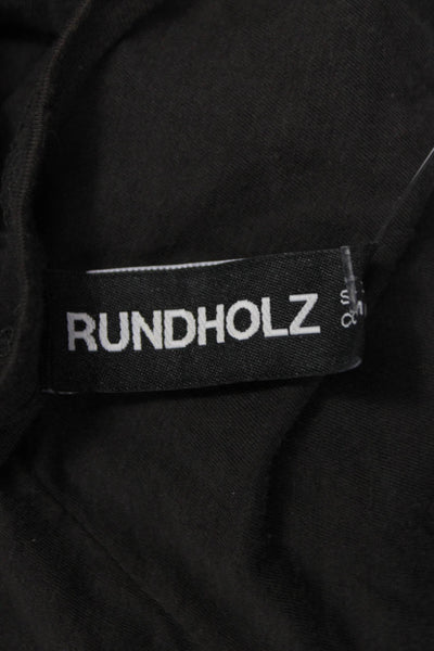 Rundholz Black Label Women Basic T-Shirt Dress Gray Cotton Long Sleeve Size S