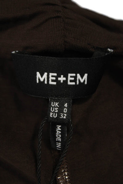 Me + Em Womens Basic Off Shoulder Lyocell Blouse Brown Size 0