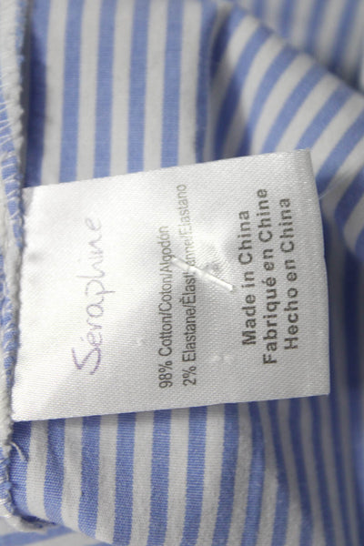 Seraphine Women Maternity Blue Striped Tunic Button-Up Long Sleeve Size 2