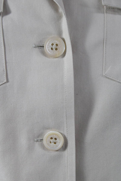 346 Brooks Brothers Womens Shirt Dress Beige Cotton Collared Short Sleeve Size 2