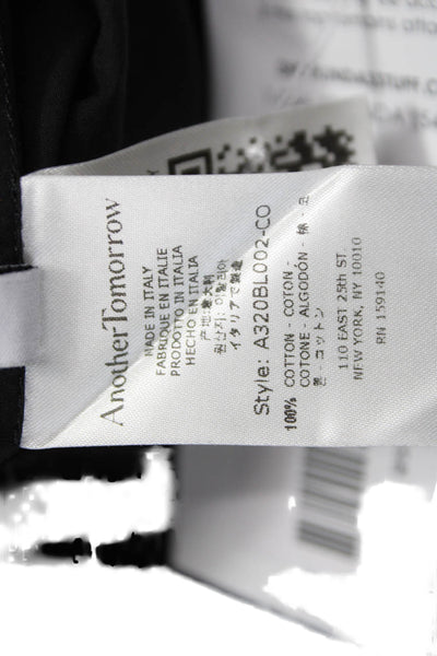 Another Tomorrow Women Tunic Black Cotton High Neck Long Sleeve Size 36