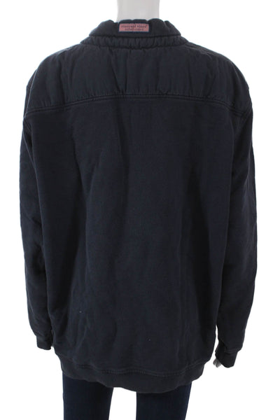Vineyard Vines Unisex Sweatshirt Blue Cotton Zip Mock Neck Size L