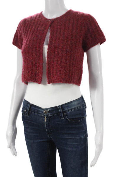 Find Me Now Womens Shrug Sweater Red Short Sleeve Round Neck Size XS