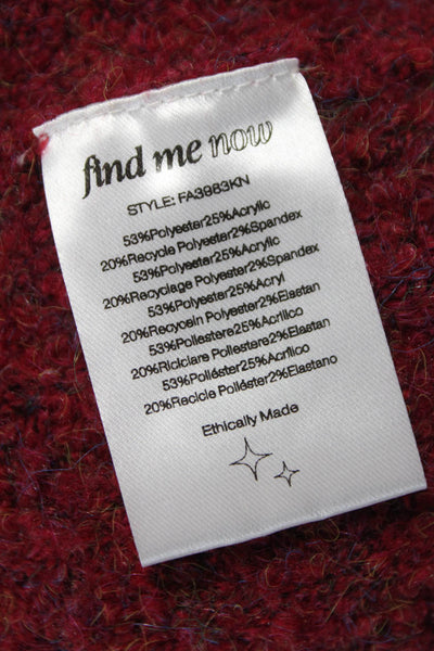 Find Me Now Womens Shrug Sweater Red Short Sleeve Round Neck Size XS