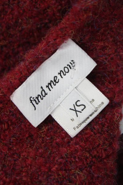 Find Me Now Womens Shrug Sweater Red Short Sleeve Round Neck Size XS