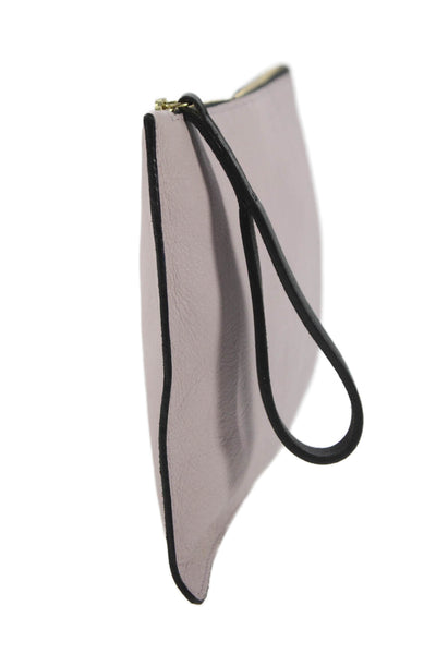 Linde Gallery Womens Leather Zip Flat Clutch Wristlet Handbag Pink