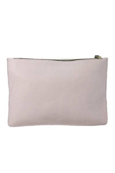 Linde Gallery Womens Leather Zip Flat Clutch Wristlet Handbag Pink