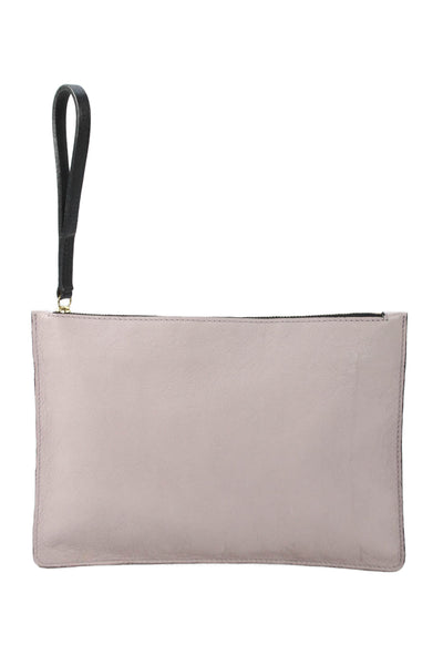 Linde Gallery Womens Leather Zip Flat Clutch Wristlet Handbag Pink