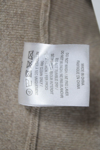 Altuzarra Women A-Line Beige Silk Crew Neck Mid-Calf Dress Size S