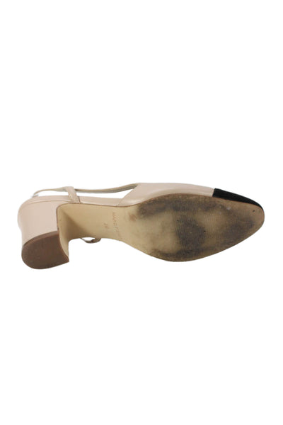 Marc Fisher Women's Round Toe Leather Colorblock Slingback Sandals Size 8