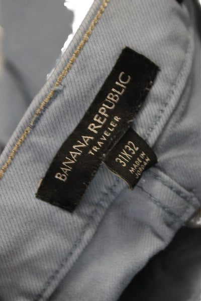 Banana Republic Mens Chinos Gray Cotton Solid Button Size 31