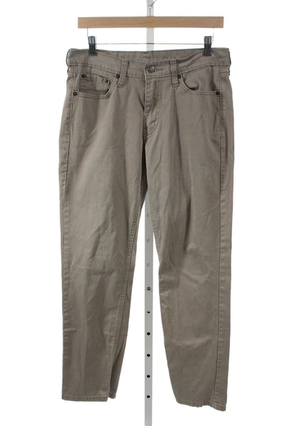 Levis Mens Tapered Jeans Beige Button Cotton Inseam 28 Size 30