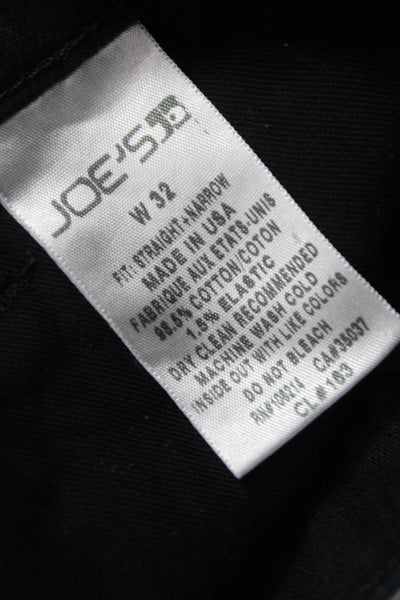 Joes Mens Straight Jeans Black Cotton Blend Zip Fly Size 32