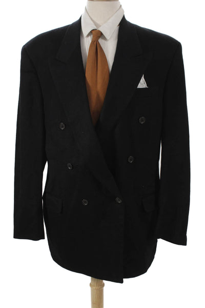 Saks Fifth Avenue Men Black Cashmere Blazer Button Size 44