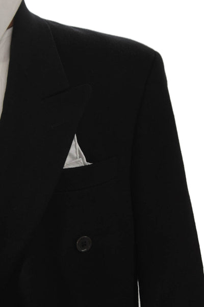 Saks Fifth Avenue Men Black Cashmere Blazer Button Size 44