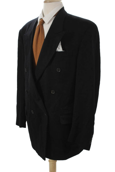 Saks Fifth Avenue Men Black Cashmere Blazer Button Size 44