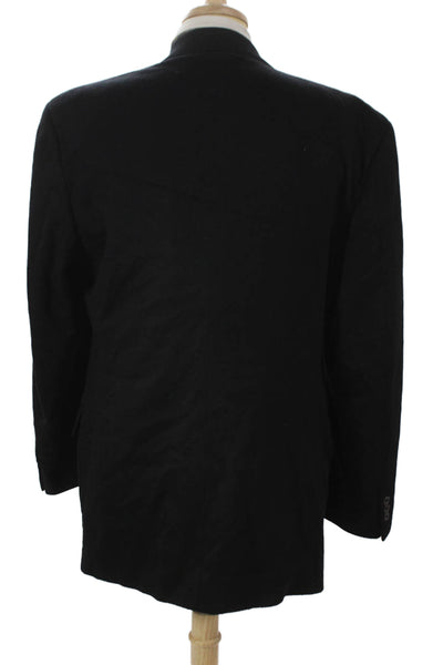 Saks Fifth Avenue Men Black Cashmere Blazer Button Size 44