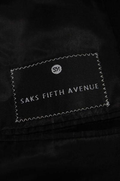 Saks Fifth Avenue Men Black Cashmere Blazer Button Size 44