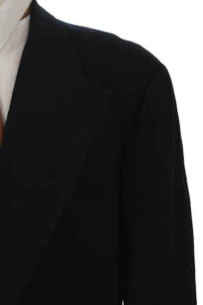 Emporio Armani Mens Wool Blazer Blue Button Solid Fall Size 56