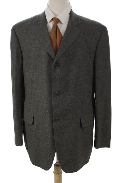 John Varvatos Mens Gray Wool Cashmere Blazer Button Size 56
